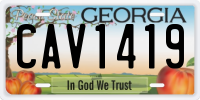 GA license plate CAV1419