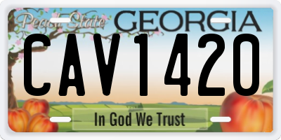 GA license plate CAV1420