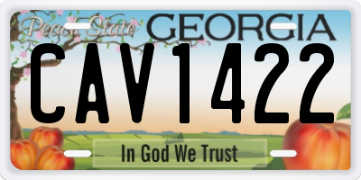 GA license plate CAV1422
