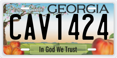 GA license plate CAV1424