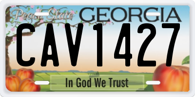 GA license plate CAV1427