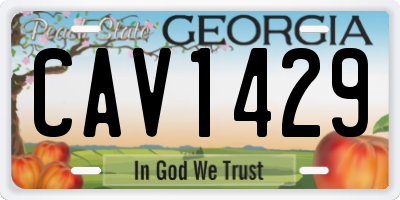 GA license plate CAV1429