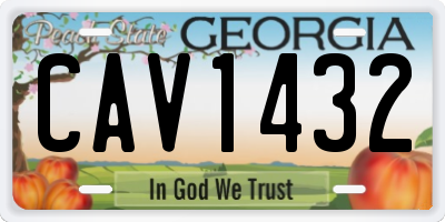 GA license plate CAV1432