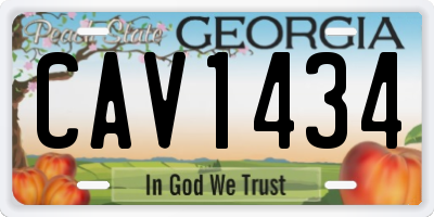 GA license plate CAV1434