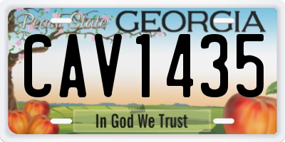 GA license plate CAV1435