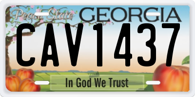GA license plate CAV1437