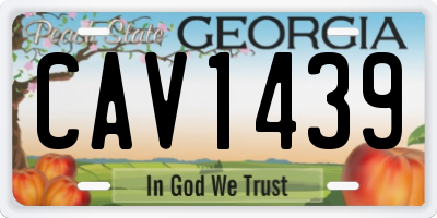 GA license plate CAV1439