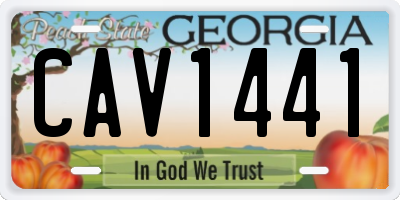 GA license plate CAV1441