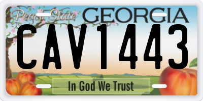 GA license plate CAV1443