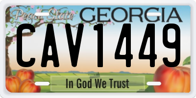 GA license plate CAV1449