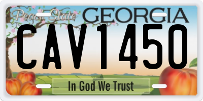 GA license plate CAV1450