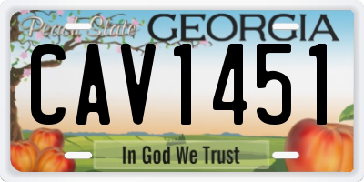 GA license plate CAV1451