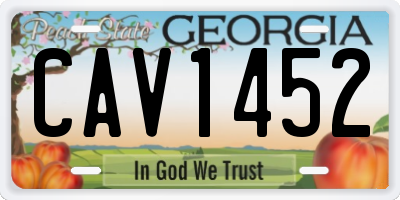 GA license plate CAV1452