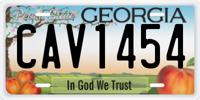 GA license plate CAV1454