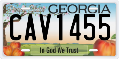 GA license plate CAV1455