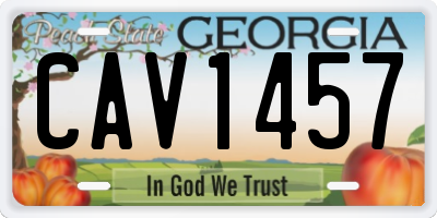 GA license plate CAV1457