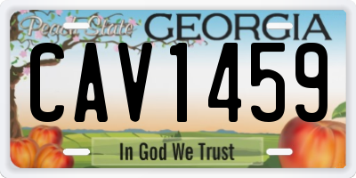 GA license plate CAV1459