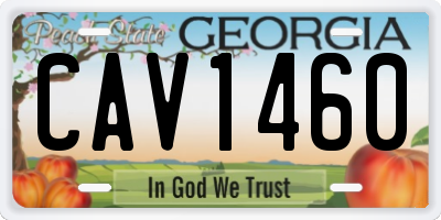 GA license plate CAV1460
