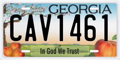 GA license plate CAV1461
