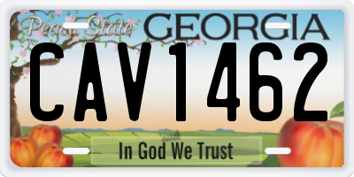 GA license plate CAV1462