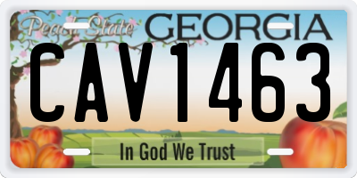 GA license plate CAV1463
