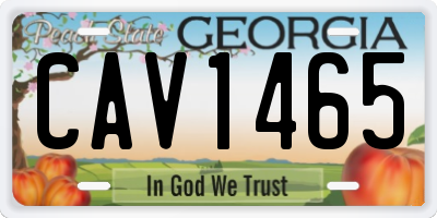 GA license plate CAV1465