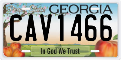 GA license plate CAV1466