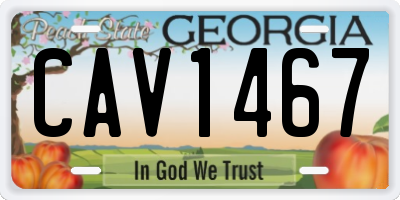 GA license plate CAV1467