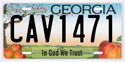 GA license plate CAV1471