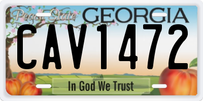 GA license plate CAV1472