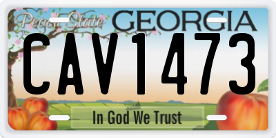 GA license plate CAV1473