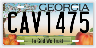 GA license plate CAV1475
