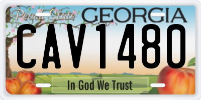 GA license plate CAV1480