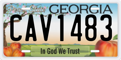 GA license plate CAV1483