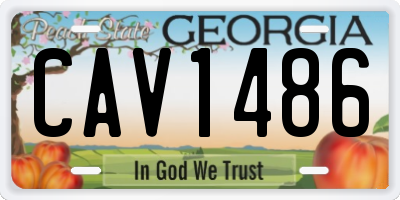 GA license plate CAV1486