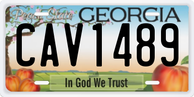 GA license plate CAV1489