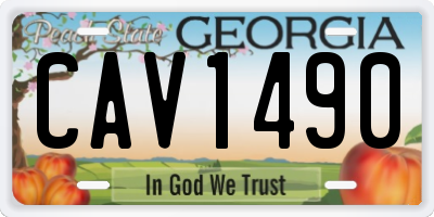 GA license plate CAV1490