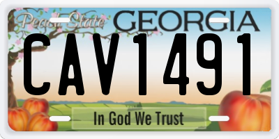 GA license plate CAV1491