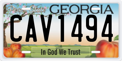 GA license plate CAV1494