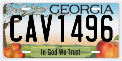 GA license plate CAV1496