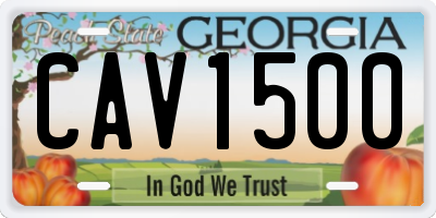 GA license plate CAV1500
