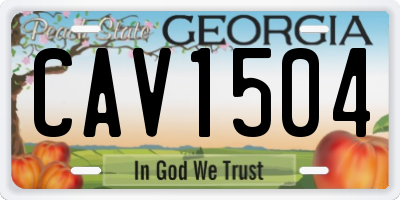 GA license plate CAV1504