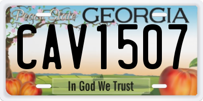 GA license plate CAV1507