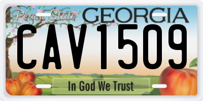 GA license plate CAV1509
