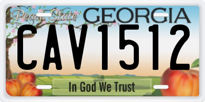 GA license plate CAV1512