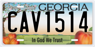 GA license plate CAV1514