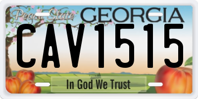GA license plate CAV1515
