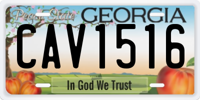 GA license plate CAV1516