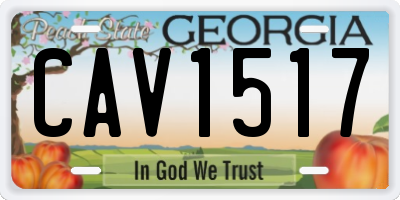 GA license plate CAV1517