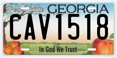 GA license plate CAV1518
